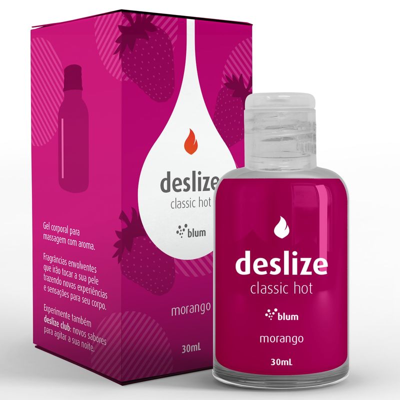Deslize Classic Hot Gel Beijável Blum Morango 30 ML