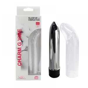 Vibrador personal com capa estimuladora 16cm importado