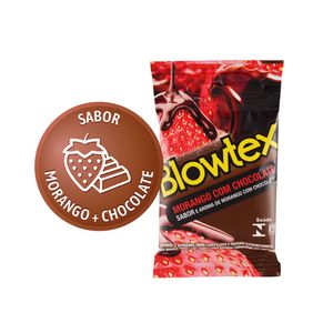 Preservativo morango c/ chocolate blowtex